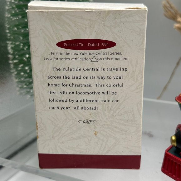 Hallmark Keepsake Ornament Tin Yuletide Locomotive Collectors Series Train 1994 - Picture 3 of 4